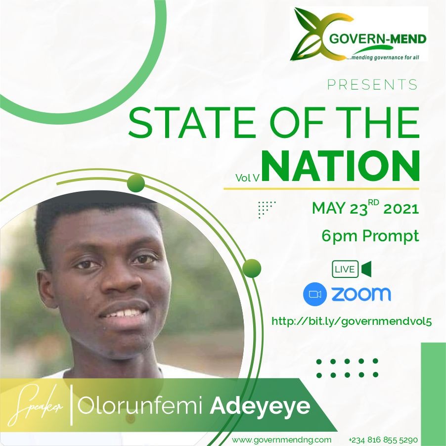 State Of The Nation: Femi Adeyeye To Speak On The Current Political Happenings In Nigeria, May 23rd | GOVERNMEND