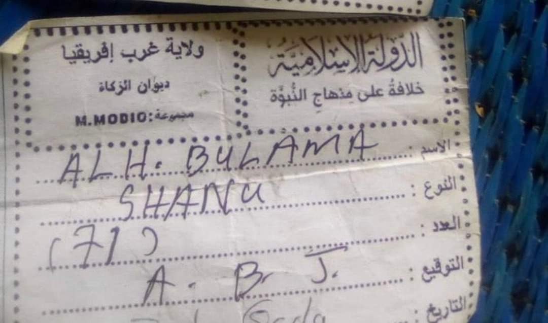 EXCLUSIVE: Photos Of Tax Receipts Issued By Boko Haram To Farmers, Herdsmen In Borno Controlled Territories | GOVERNMEND