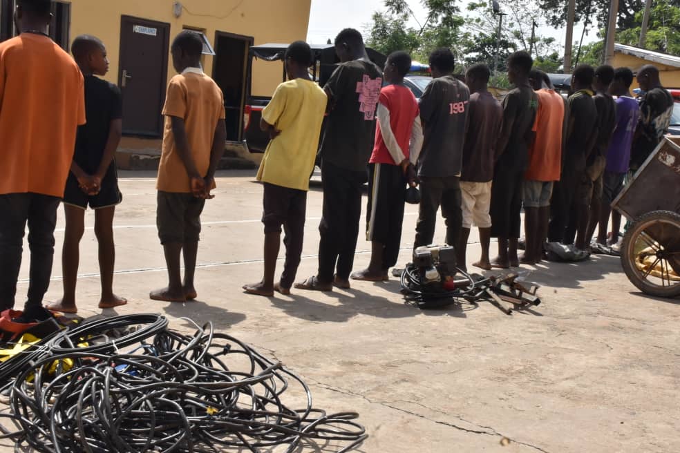 NSCDC FCT Command Arrests 15 Suspected Vandals and Scavengers in Night Operation