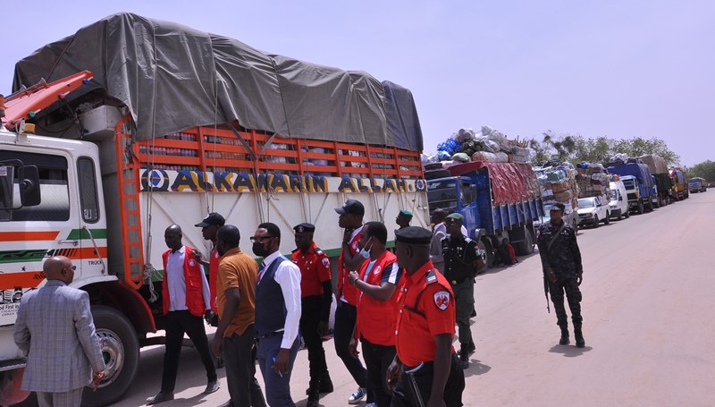 EFCC’s Intercepts 21 Trucks Smuggling of Food and Non-Food Items to Chad, Central African Republic, and Cameroon